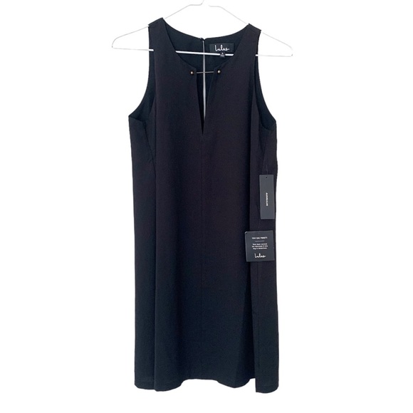 NWT Lulus Near to Bar Black Shift Dress Flowy Sleeveless V-Neck size small - Picture 6 of 10
